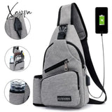 Jsvery 2022 Unisex External USB Charge Chest Bags Male Men Chest Waist Pack Antitheft Travel Crossbody Bags For Men Sling Shoulder Bag jsvery