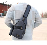 Jsvery 2022 Unisex External USB Charge Chest Bags Male Men Chest Waist Pack Antitheft Travel Crossbody Bags For Men Sling Shoulder Bag jsvery