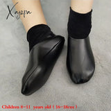 Xajzpa - Unisex Winter Warm Leather Thermal Boot Slipper Indoor House Soft Non-Slip Socks Non Slip