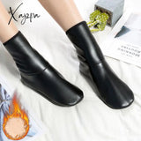 Xajzpa - Unisex Winter Warm Leather Thermal Boot Slipper Indoor House Soft Non-Slip Socks Non Slip