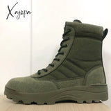 Xajzpa - Us Military Leather Boots For Men Outdoor Combat Infantry Tactical Ankle Men’s Desert