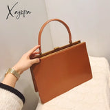 Xajzpa - Vintage Big Clip Women Handbags Designer Casual Female Large Capacity Tote Luxury Pu