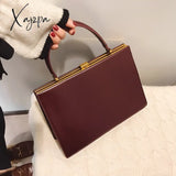 Xajzpa - Vintage Big Clip Women Handbags Designer Casual Female Large Capacity Tote Luxury Pu