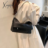 Xajzpa - Vintage Chains Women Shoulder Bags Designer Lady Handbags Retro Matte Leather Crossbody