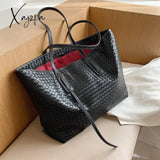 Xajzpa - Vintage Fashion Female Weave Style New High Quality Pu Leather Women Designer Handbag