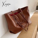 Xajzpa - Vintage Fashion Female Weave Style New High Quality Pu Leather Women Designer Handbag