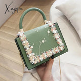 Xajzpa - Vintage Flower Lace Handbags Women’s Crossbody Bags Fashion Gold Chain Ladies Messenger