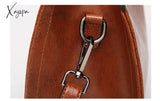 Xajzpa - Vintage Genuine Leather Bags Women Messenger High Quality Oil Wax Female Handbags Ladies