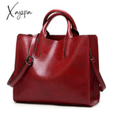 Xajzpa - Vintage Genuine Leather Bags Women Messenger High Quality Oil Wax Female Handbags Ladies