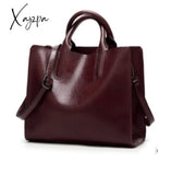 Xajzpa - Vintage Genuine Leather Bags Women Messenger High Quality Oil Wax Female Handbags Ladies