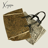 Xajzpa - Vintage Leopard Large Capacity Tote Bag Designer Lambswool Women Shoulder Bags Luxury Faur