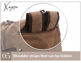 Xajzpa - Vintage Men Canvas Bag Leather Briefcase Travel Suitcase Messenger Shoulder Tote Handbag