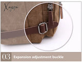 Xajzpa - Vintage Men Canvas Bag Leather Briefcase Travel Suitcase Messenger Shoulder Tote Handbag