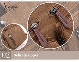 Xajzpa - Vintage Men Canvas Bag Leather Briefcase Travel Suitcase Messenger Shoulder Tote Handbag