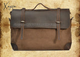 Xajzpa - Vintage Military Canvas Leather Men Messenger Bag Shoulder Tote Handbag Briefcase