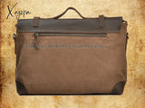 Xajzpa - Vintage Military Canvas Leather Men Messenger Bag Shoulder Tote Handbag Briefcase