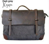 Xajzpa - Vintage Military Canvas Leather Men Messenger Bag Shoulder Tote Handbag Briefcase