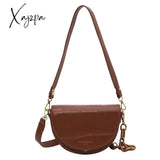 Xajzpa - Vintage Saddle Bag Women Shoulder High Quality Pu Leather Handbag Fashion Crossbody Bags