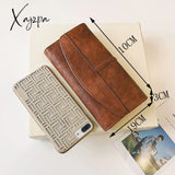 Xajzpa - Vintage Trifold Wallet Women Long Pu Leather Female Clutch Purse Hasp Phone Bag Girl Card