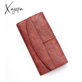 Xajzpa - Vintage Trifold Wallet Women Long Pu Leather Female Clutch Purse Hasp Phone Bag Girl Card