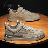 Xajzpa - Vulcanized Sneakers For Men Trend Casual Leather Shoes Tenis Luxury Trainer Race Korean