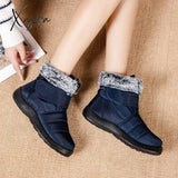 Xajzpa - Warm Fur Waterproof Snow Boots For Women 2023 New Hook Loop Cotton Padded Shoes Woman Plus