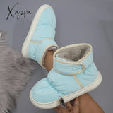 Xajzpa - Warm Thicken Plush Waterproof Snow Boots Women 2023 Hook Loop Winter Ankle Woman Non Slip