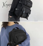 Xajzpa - Waterproof Nylon Women Backpack Female Large Capacity Buckle Backpack Unisex Schoolbag