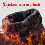 Xajzpa - Waterproof Snow Boots For Women Winter Warm Plush Ankle Booties Front Zipper Non Slip