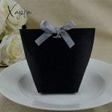 Xajzpa - Wedding Welcome Bags 25/50Pcs Blank Kraft Paper Bag White Black Candy Favor Gift Box