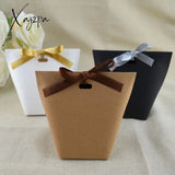 Xajzpa - Wedding Welcome Bags 25/50Pcs Blank Kraft Paper Bag White Black Candy Favor Gift Box