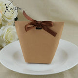 Xajzpa - Wedding Welcome Bags 25/50Pcs Blank Kraft Paper Bag White Black Candy Favor Gift Box