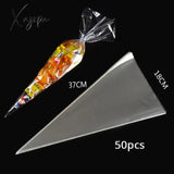 Xajzpa - Wedding Welcome Bags 50Pcs Candy Bag Birthday Party Favors Cellophane Cone Storage Girl