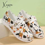 Xajzpa - White Casual Patchwork Printing Round Comfortable Out Door Shoes Shoes Sneakers