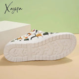 Xajzpa - White Casual Patchwork Printing Round Comfortable Out Door Shoes Shoes Sneakers