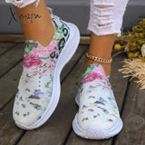 Xajzpa - White Casual Patchwork Printing Round Mesh Breathable Comfortable Out Door Shoes Shoes