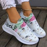 Xajzpa - White Casual Patchwork Printing Round Mesh Breathable Comfortable Out Door Shoes Shoes