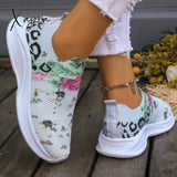 Xajzpa - White Casual Patchwork Printing Round Mesh Breathable Comfortable Out Door Shoes Shoes