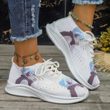 Xajzpa - White Casual Sportswear Daily Frenulum Printing Round Mesh Breathable Comfortable Out Door