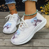 Xajzpa - White Casual Sportswear Daily Frenulum Printing Round Mesh Breathable Comfortable Out Door