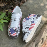 Xajzpa - White Red Casual Printing Round Comfortable Out Door Sport Running Shoes Shoes Sneakers