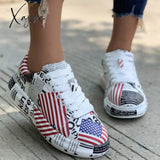 Xajzpa - White Red Casual Printing Round Comfortable Out Door Sport Running Shoes Shoes Sneakers