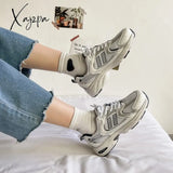 Xajzpa - White Women Platform Shoes New Chunky Sneakers For Woman Lace-Up Tenis Vulcanize Casual