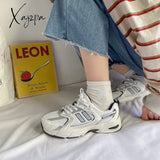 Xajzpa - White Women Platform Shoes New Chunky Sneakers For Woman Lace-Up Tenis Vulcanize Casual