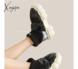 Xajzpa - Winter Boots For Women Chunky High Heels Ladies Shoes Thick Platform Waterproof