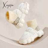 Xajzpa - Winter Boots For Women Chunky High Heels Ladies Shoes Thick Platform Waterproof