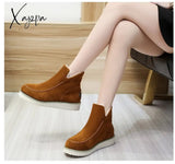 Xajzpa - Winter Boots With Plush For Women New In Anti Slip Platform Comfortable Woman Wedges Warm