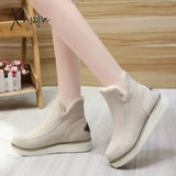 Xajzpa - Winter Boots With Plush For Women New In Anti Slip Platform Comfortable Woman Wedges Warm