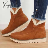 Xajzpa - Winter Boots With Plush For Women New In Anti Slip Platform Comfortable Woman Wedges Warm