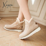 Xajzpa - Winter Boots With Plush For Women New In Anti Slip Platform Comfortable Woman Wedges Warm